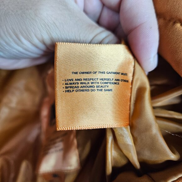 Body By Raven Tracy Camp puffer Burnt Orange Cropped Jacket Pullover Size S - Picture 6 of 10